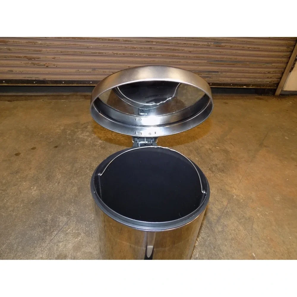 13gal Stainless Touchless Commercial Hands Free Step Trash Can & HD Liner